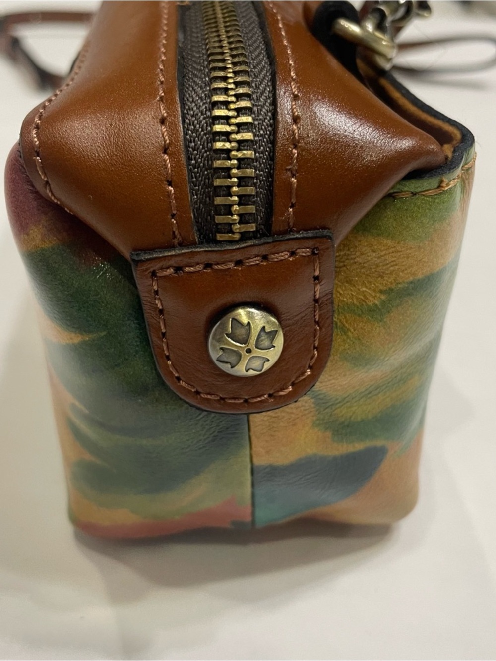 Patricia Nash Brown Leather Crossbody NWT Joliet Watercolor Butterfly purse NEW - Picture 7 of 12